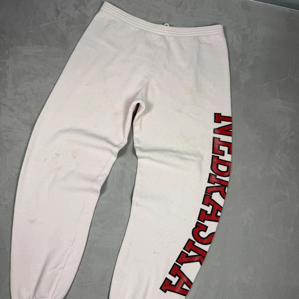 90s Mens Vintage Nebraska Huskers Spellout Sweatpants Streetwear Large
